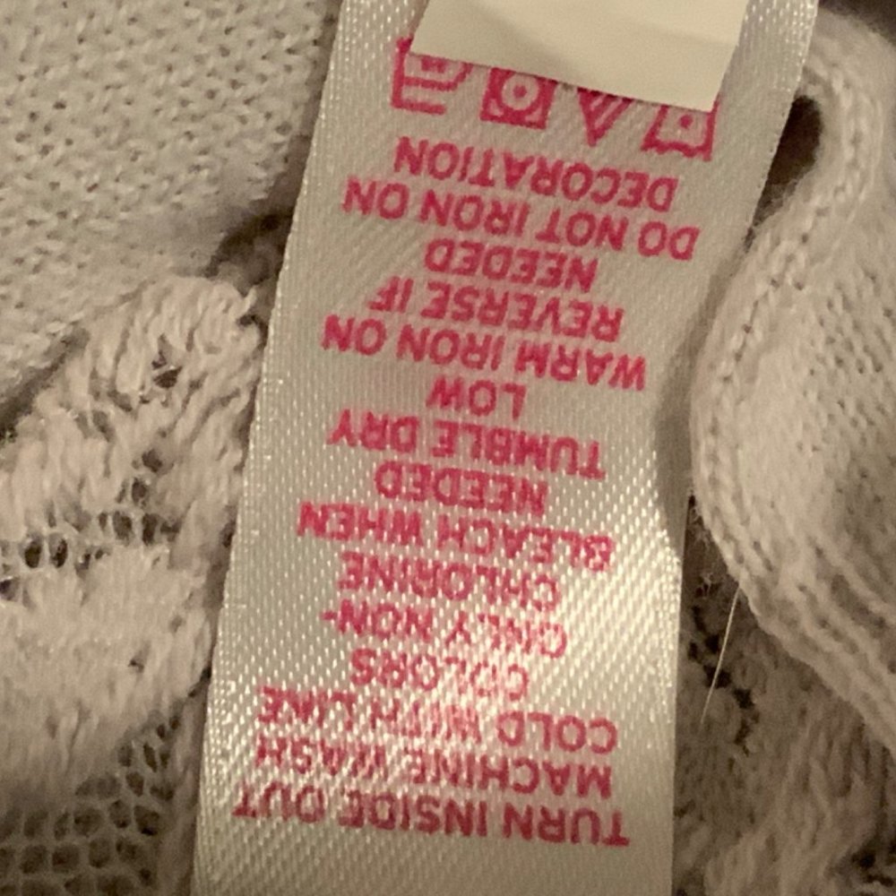 Justice believe in yourself Button Sweater Lace Front  Beige Girls 7 - Picture 8 of 8